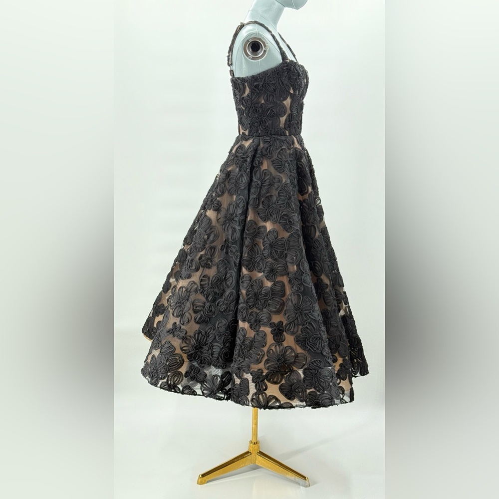 🆕 BRONX & BANCO 🧿 NWOT Sabrina Midi Dress, Black Floral - Sz S / US 4 - Picture 5 of 17